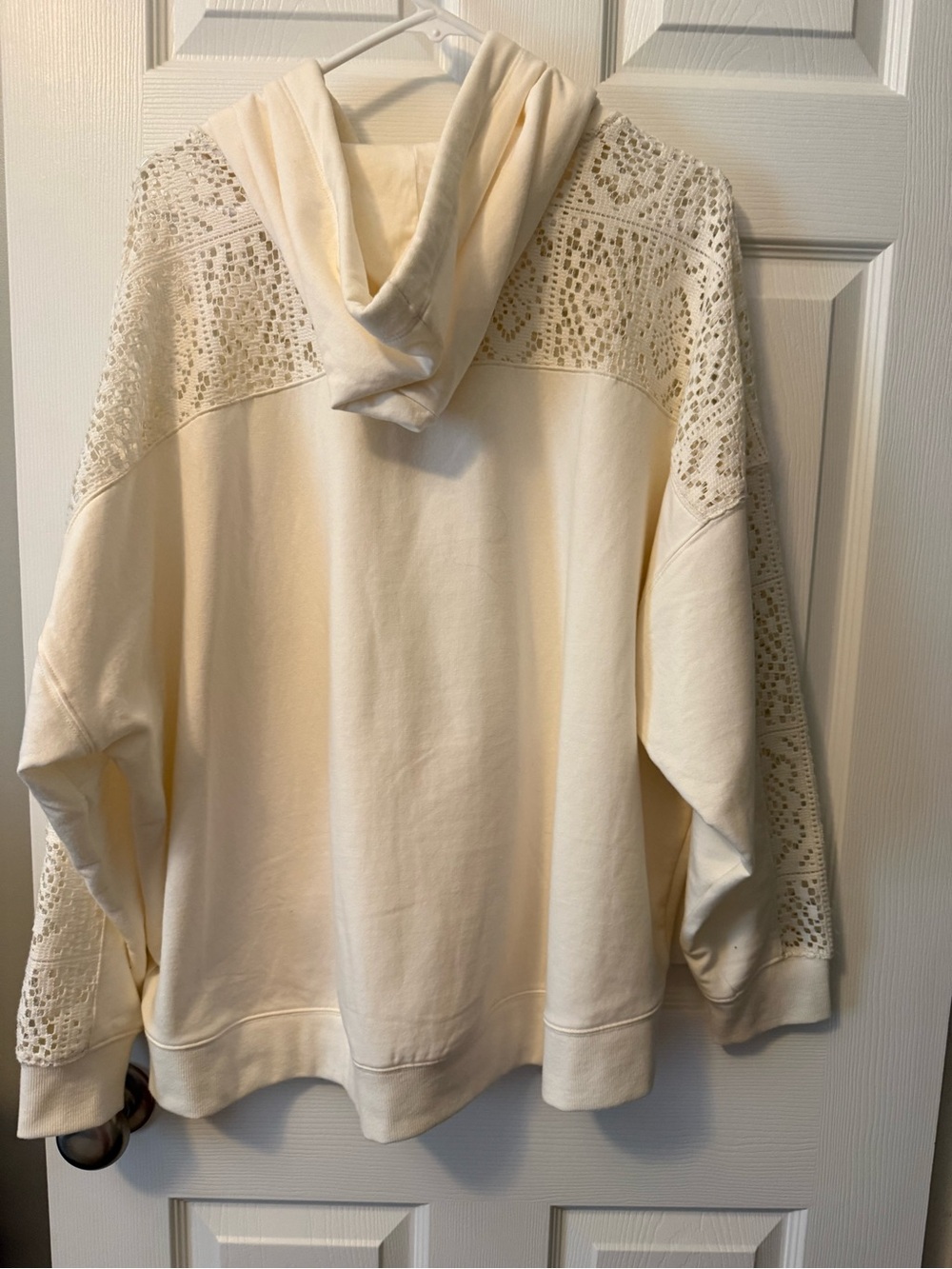 torrid Cream Crochet Lace Hoodie - Picture 4 of 6